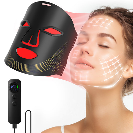 Red Light Therapy for Face, 4 Modes Led Face Mask Light Therapy with Remote