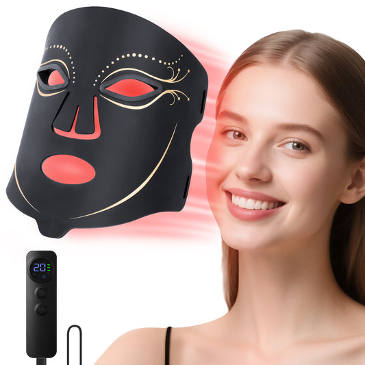 Red Light Therapy for Face, 4 Modes Led Face Mask Light Therapy with Remote