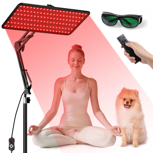 Red Light Therapy Lamp with Remote for Face and Body