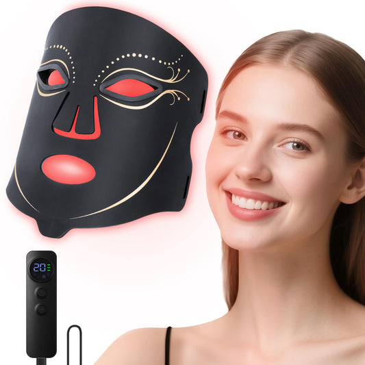 LED Red Light Therapy Mask for Face – 4 Modes, Timer, Home Use
