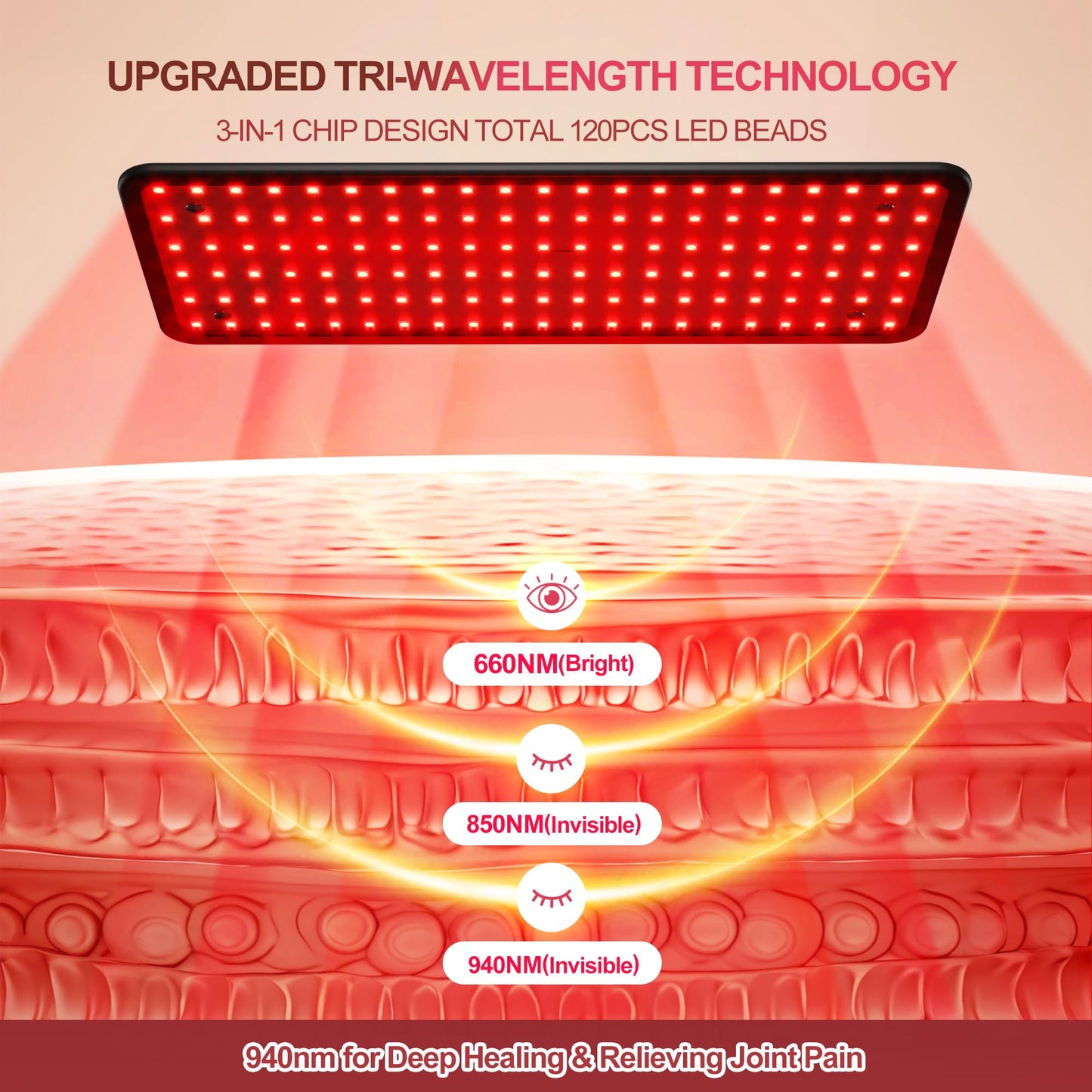 Red Light Therapy Lamp with Stand – Face & Body Use