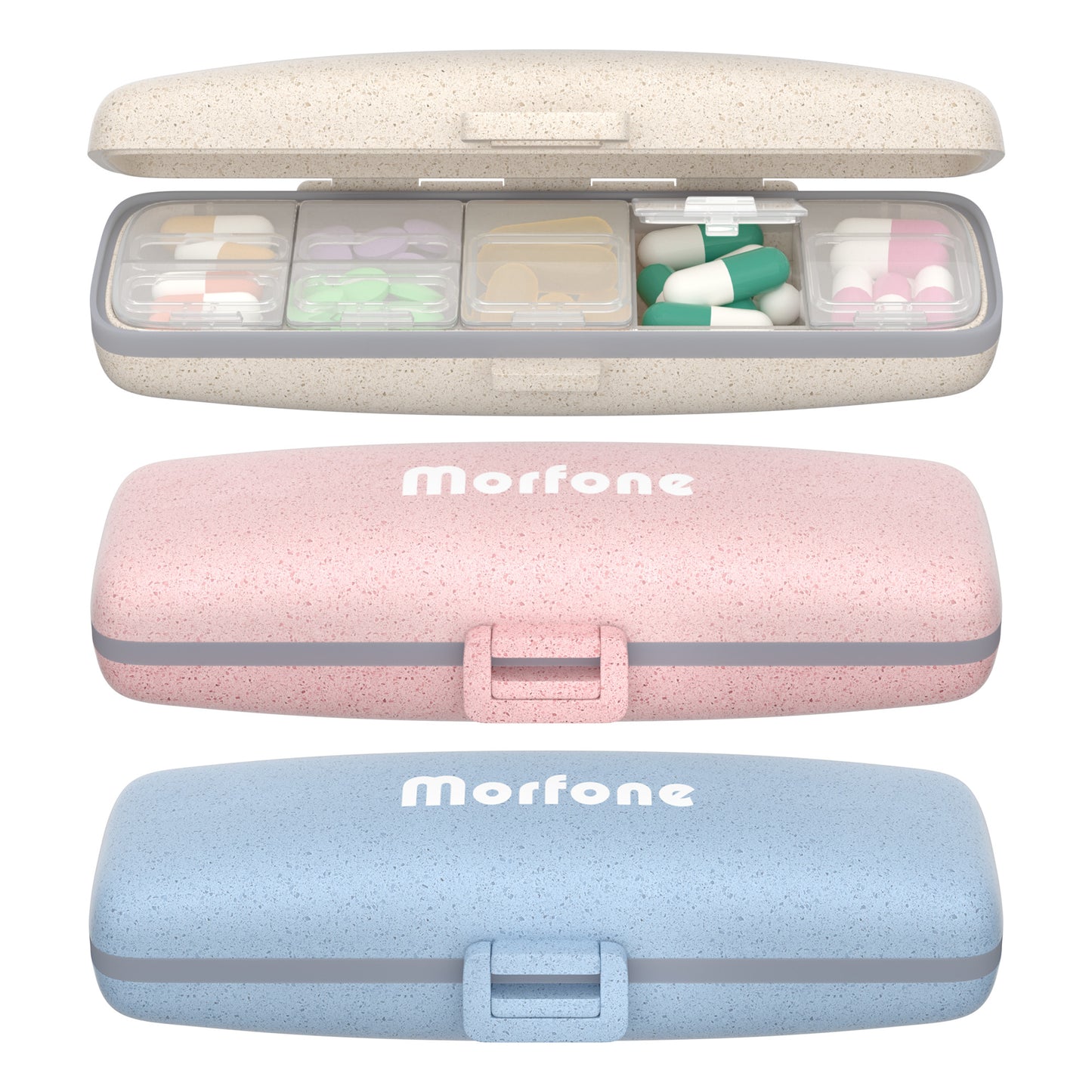 Travel Pill Organizer 3 Pack 7 Compartments