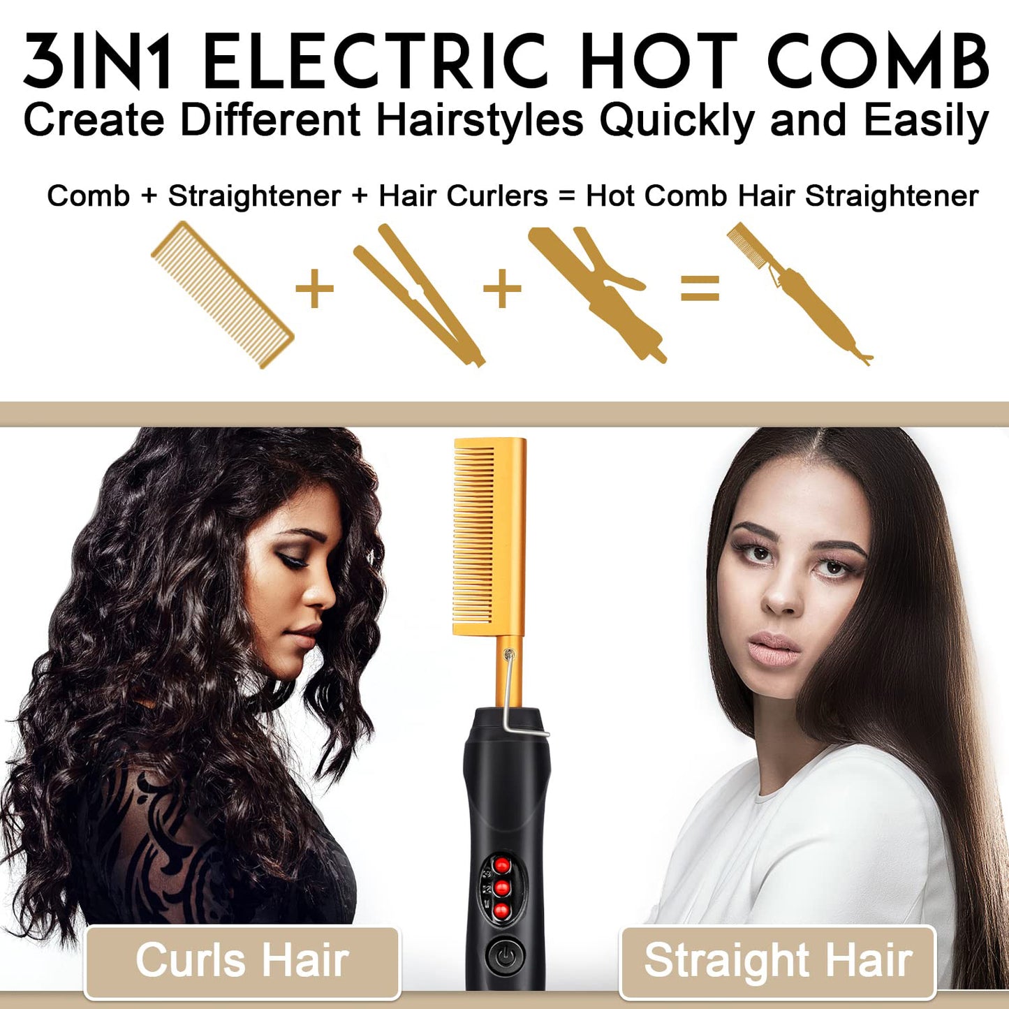 Morfone Ceramic Electric Hair Straightening Comb