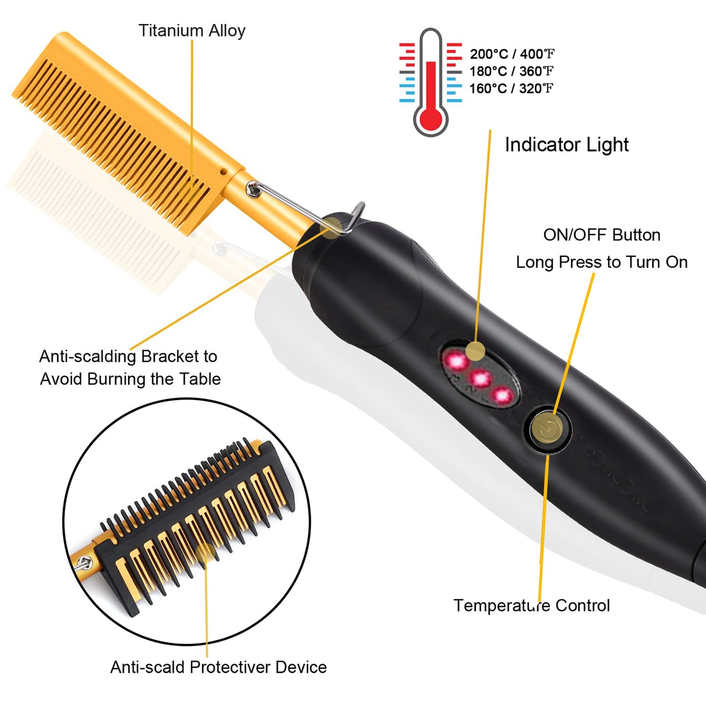 Morfone Ceramic Electric Hair Straightening Comb
