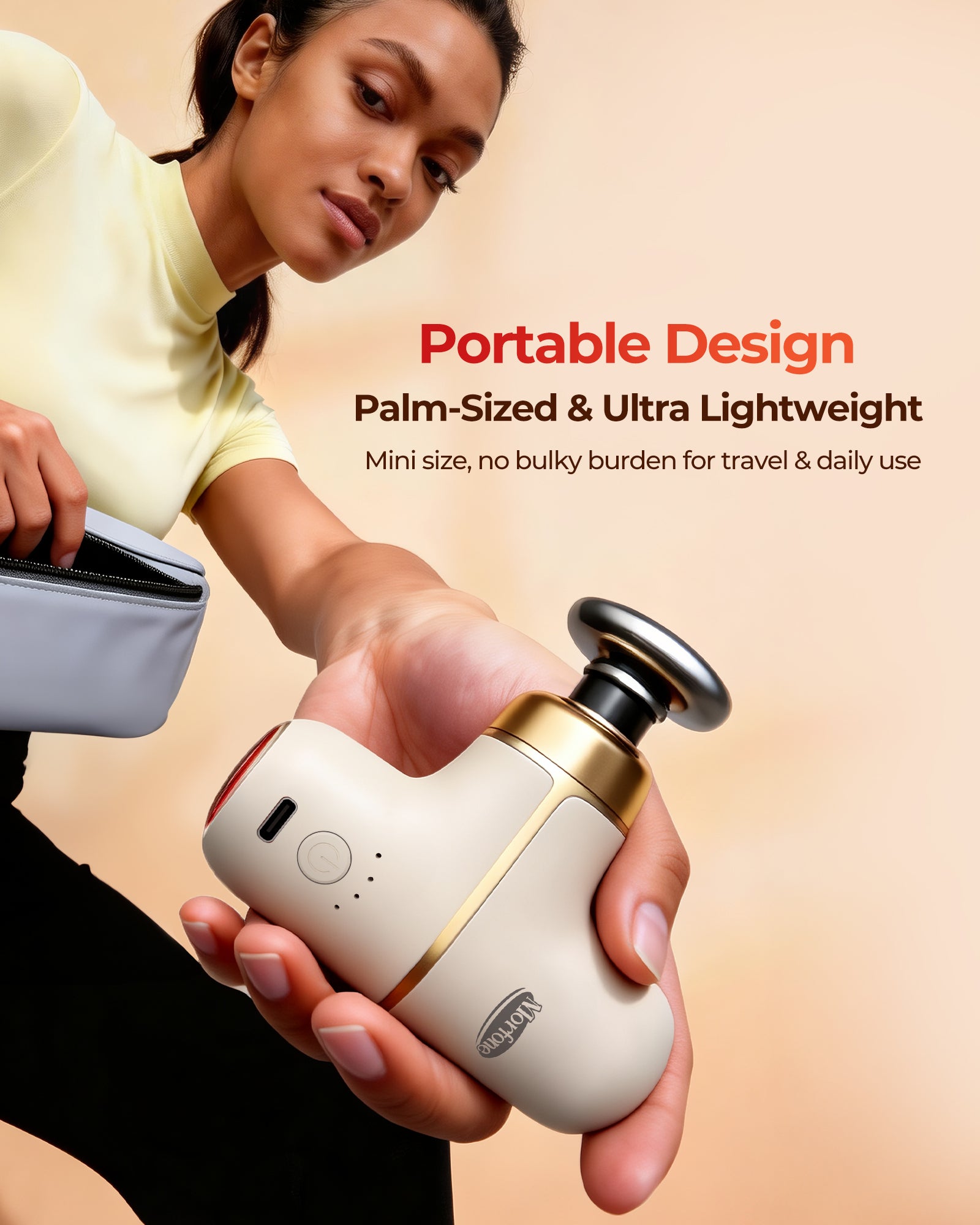 Mini Massage Gun with Heat 660nm Red Light Therapy