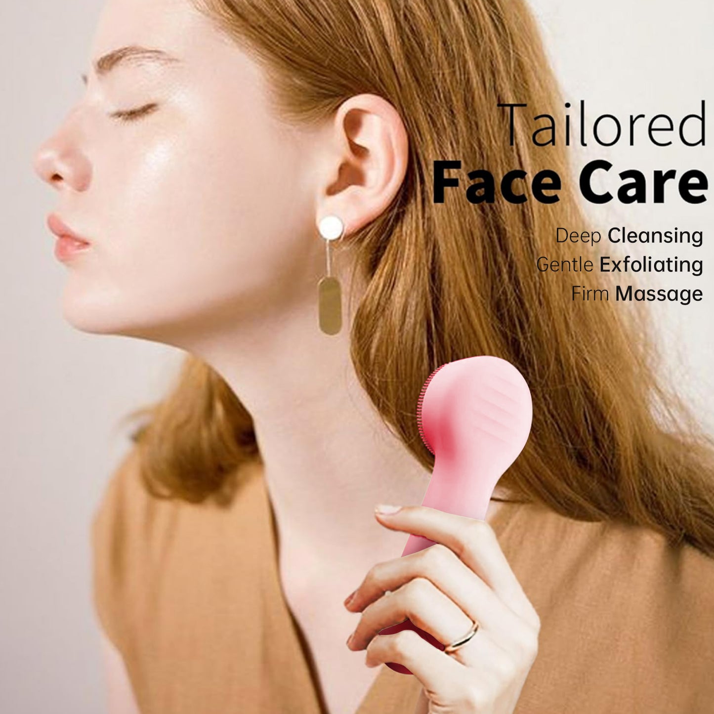 Morfone Facial Cleansing Brush Silicone Face Scrubber,Waterproof Rechargeable Face Wash Brush, 5 Cleansing Modes, Electric Face Exfoliator for Men Women Cleaning, Exfoliating, Massaging
