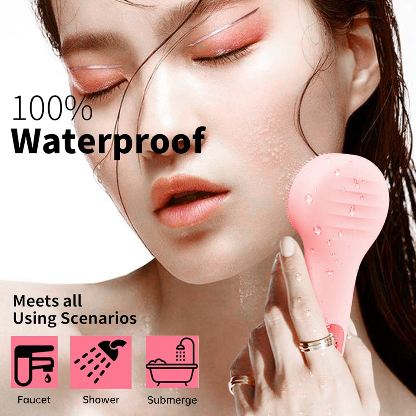 Morfone Facial Cleansing Brush Silicone Face Scrubber,Waterproof Rechargeable Face Wash Brush, 5 Cleansing Modes, Electric Face Exfoliator for Men Women Cleaning, Exfoliating, Massaging