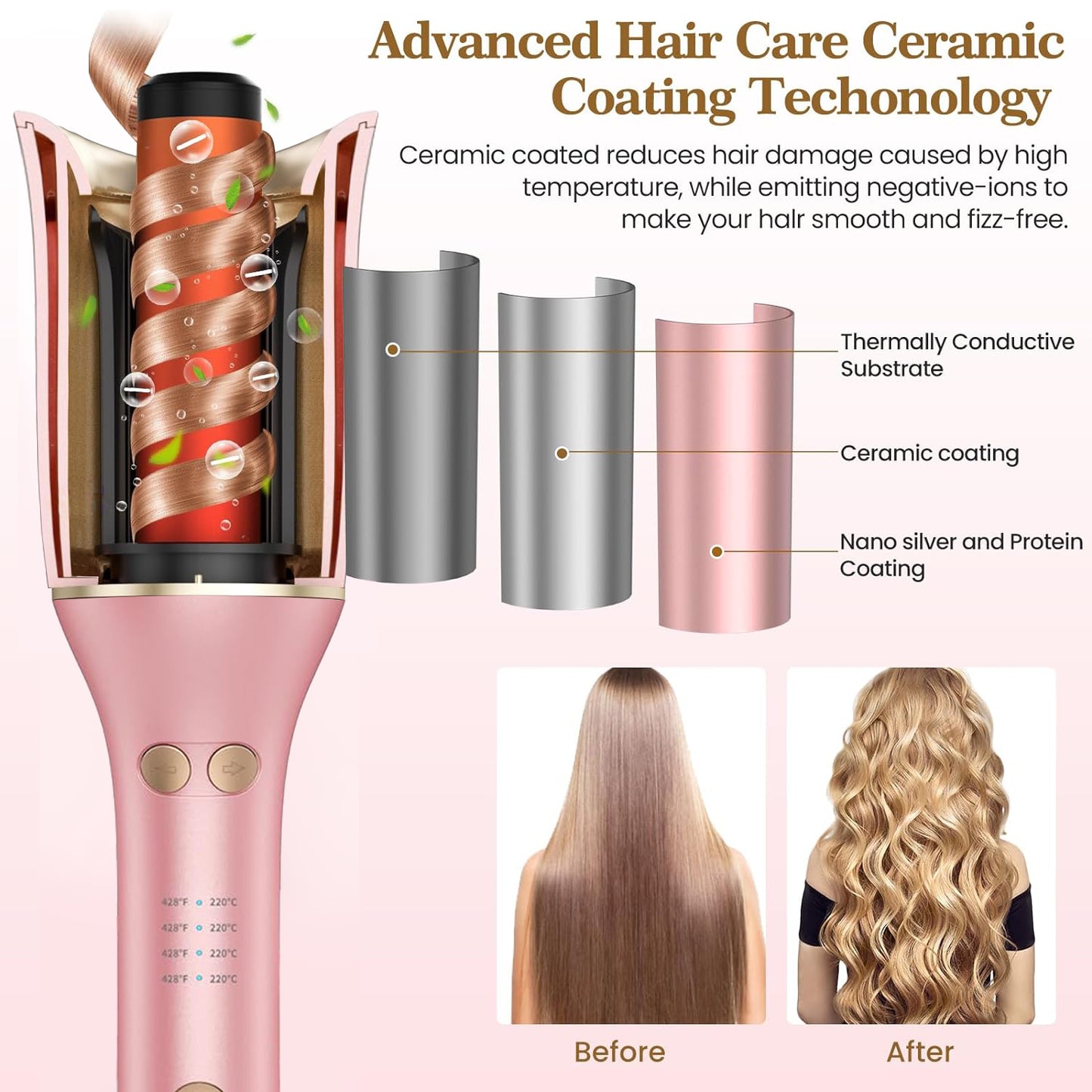 Morfone Automatic Curling Iron Golden