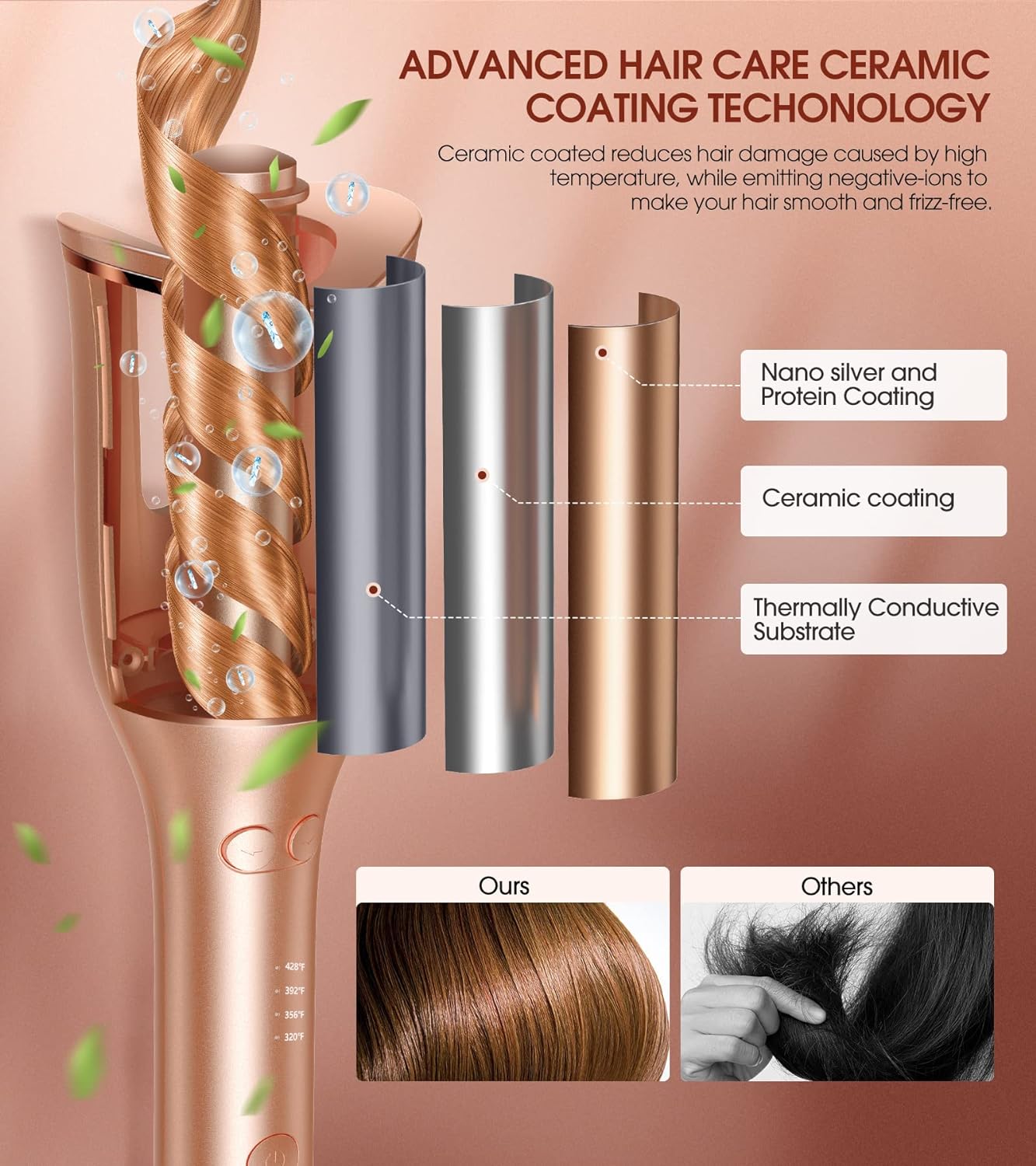 Morfone Automatic Curling Iron Golden