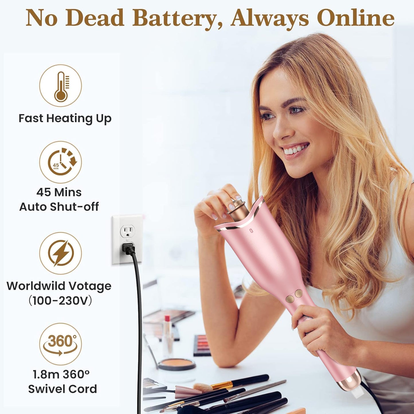 Morfone Automatic Curling Iron Golden