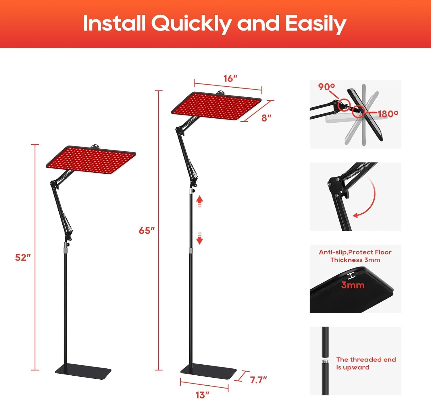 Red Light Therapy for Body and Face, 660nm 850nm 940nm Infrared Redlight