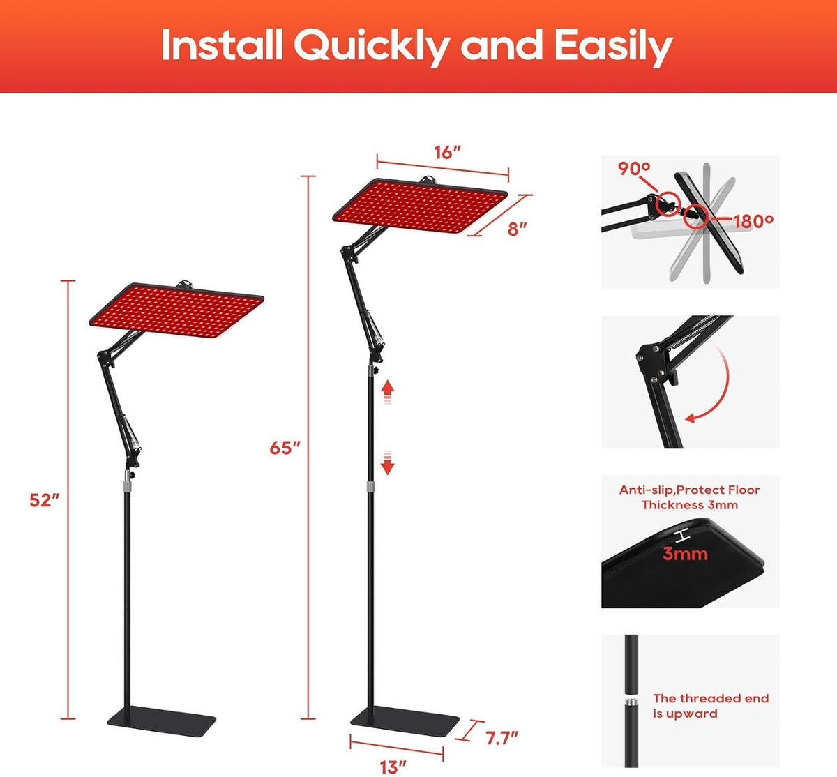 Red Light Therapy for Body and Face, 660nm 850nm 940nm Infrared Redlight