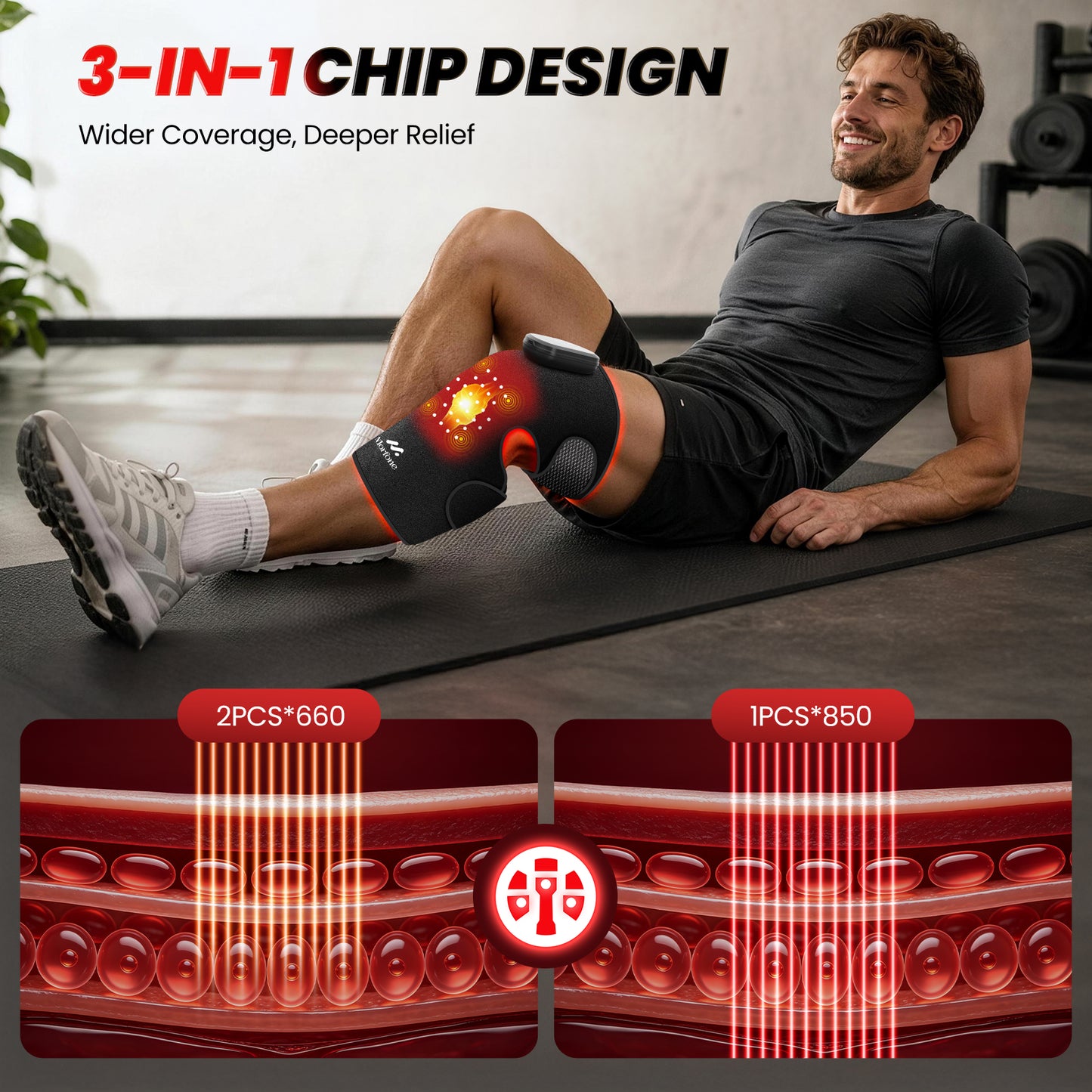 Knee Massager with Heat and Red Light Therapy and Vibration