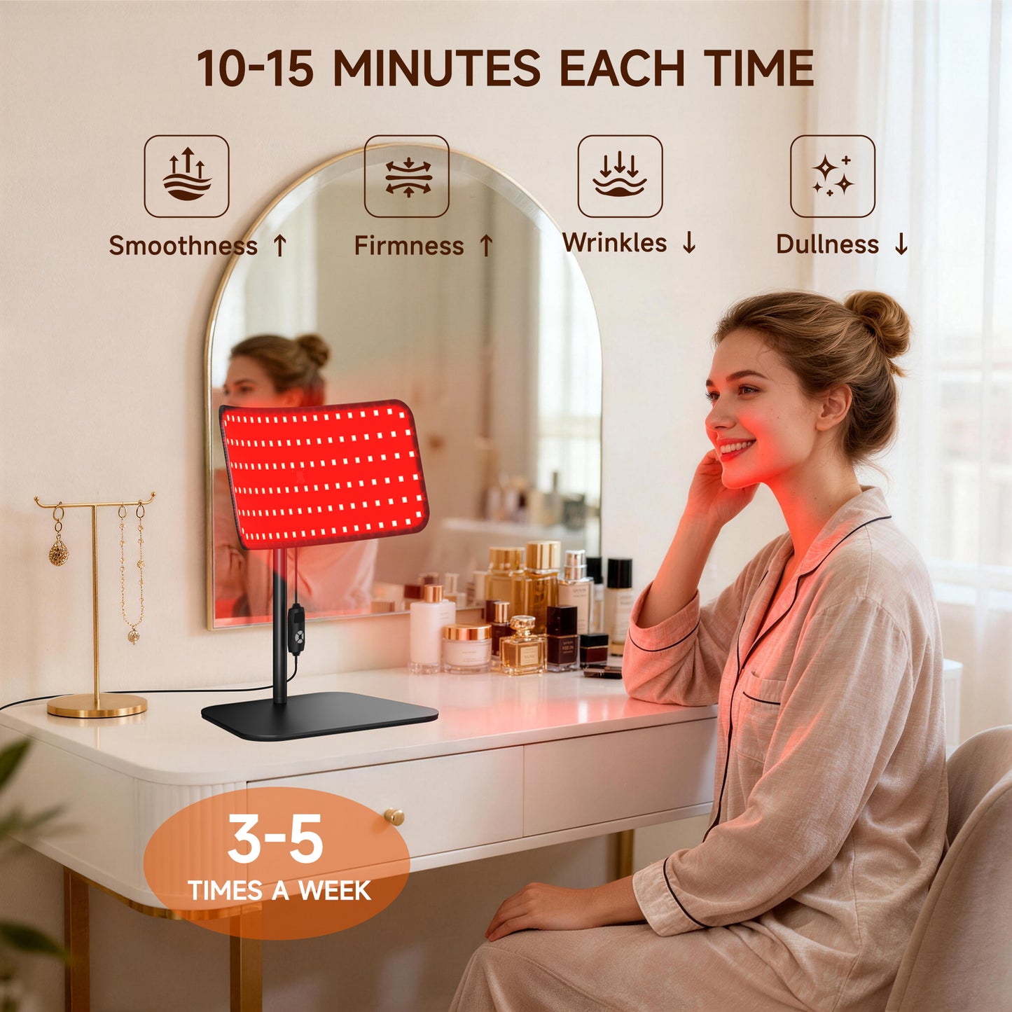 Desktop Red Light Therapy Panel with Adjustable Stand