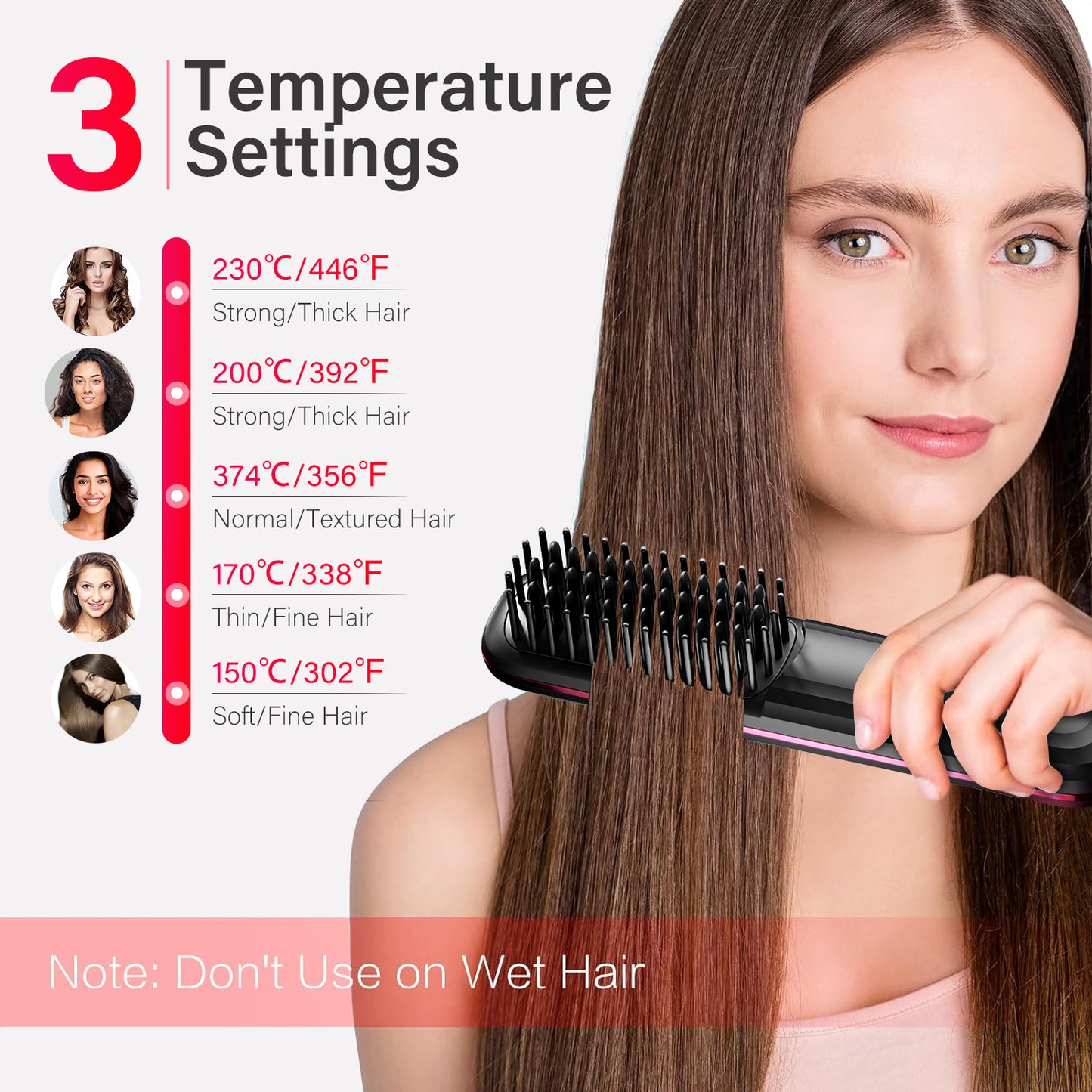 Morfone Cordless Hair Straightener Brush