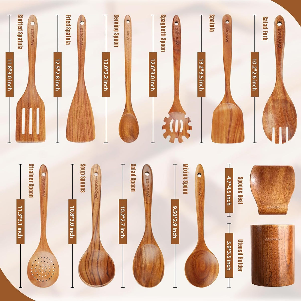Teak Wood Kitchen Salad fork