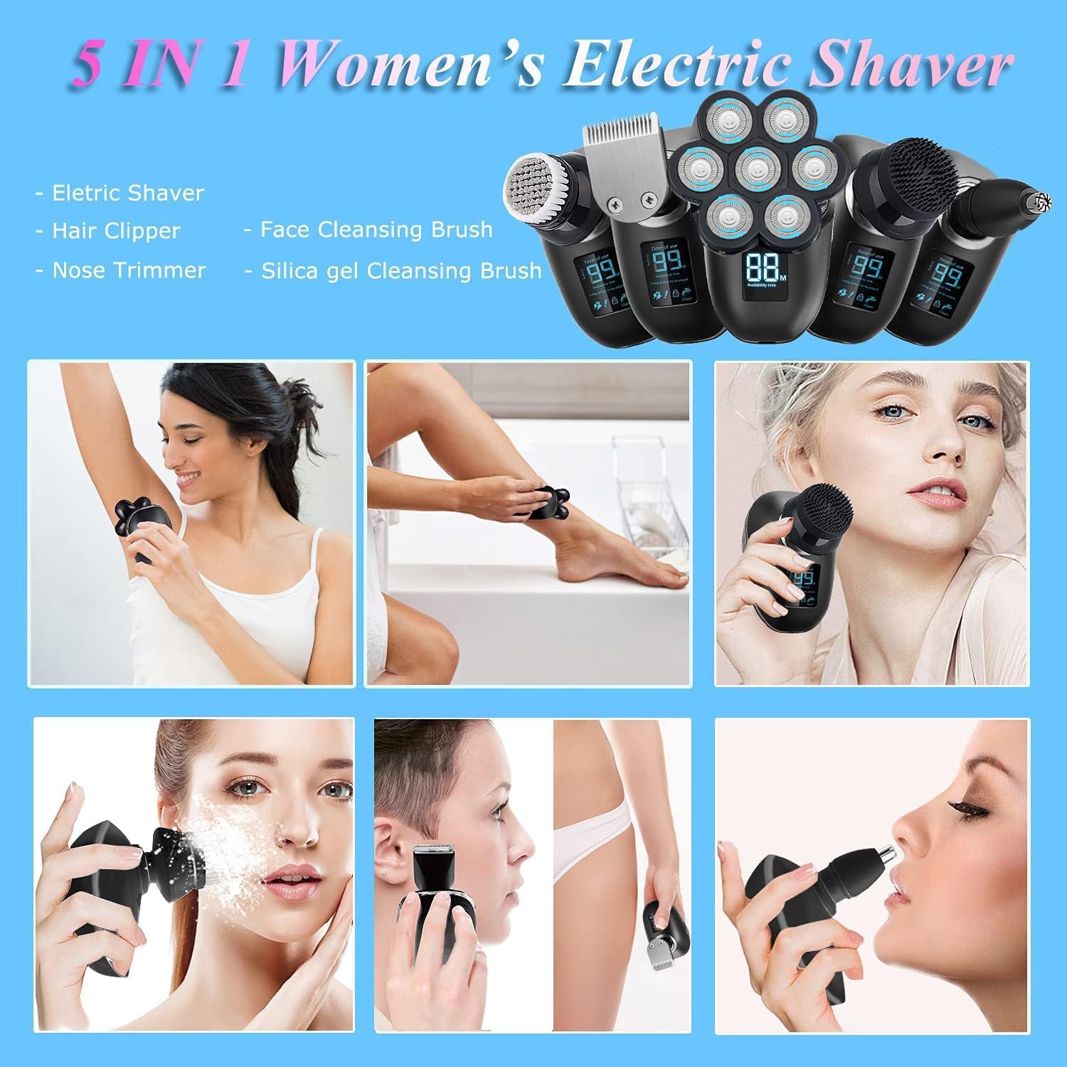 Morfone 5-in-1 Electric Razors for Women