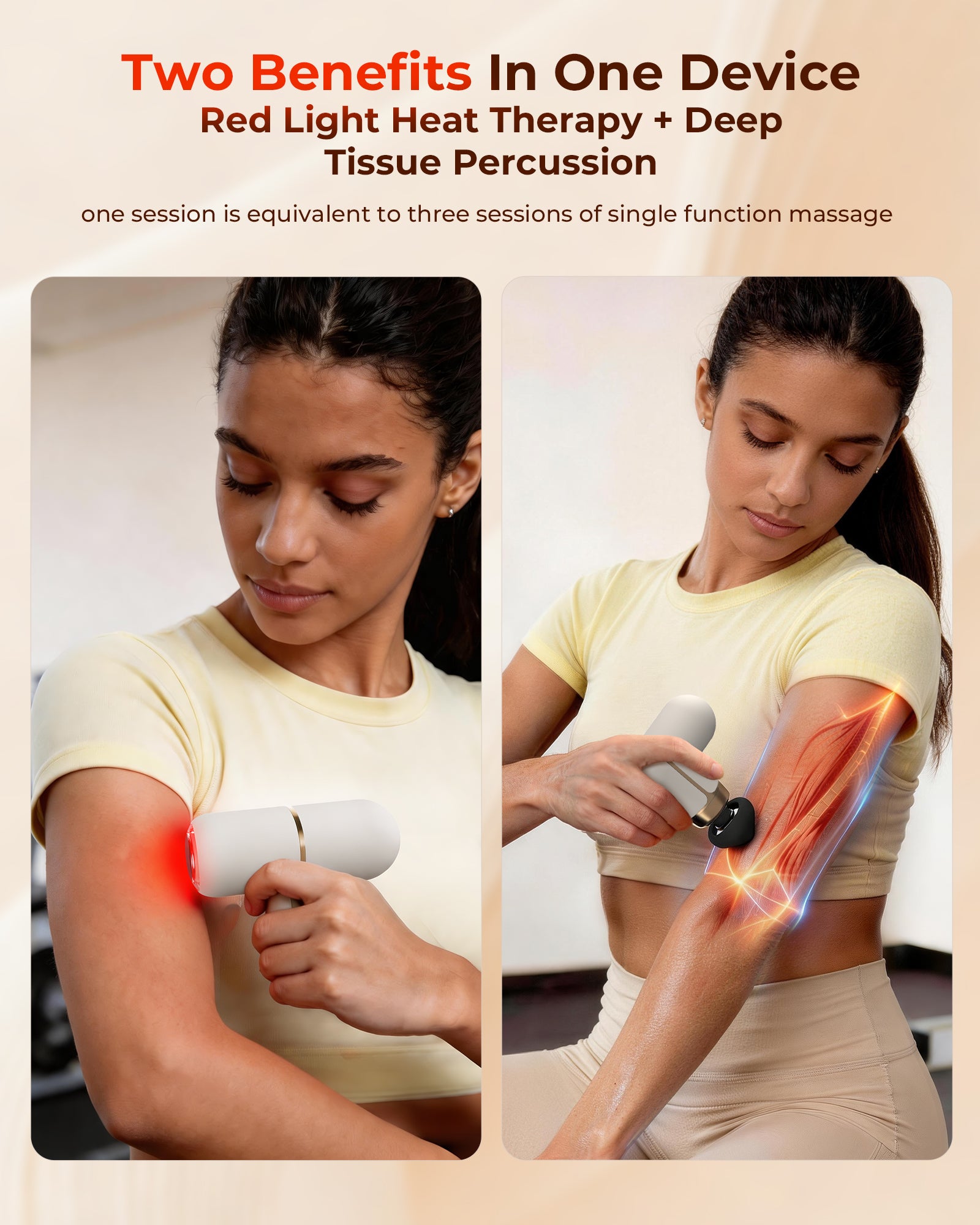 Mini Massage Gun with Heat 660nm Red Light Therapy