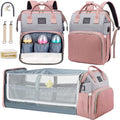 Baby Diaper Bag Backpack with Changing Station, Large Capacity Baby Bag, Waterproof Travel Backpack with USB Charging Port, Stroller Straps