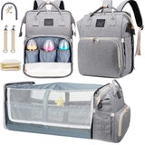Baby Diaper Bag Backpack with Changing Station, Large Capacity Baby Bag, Waterproof Travel Backpack with USB Charging Port, Stroller Straps