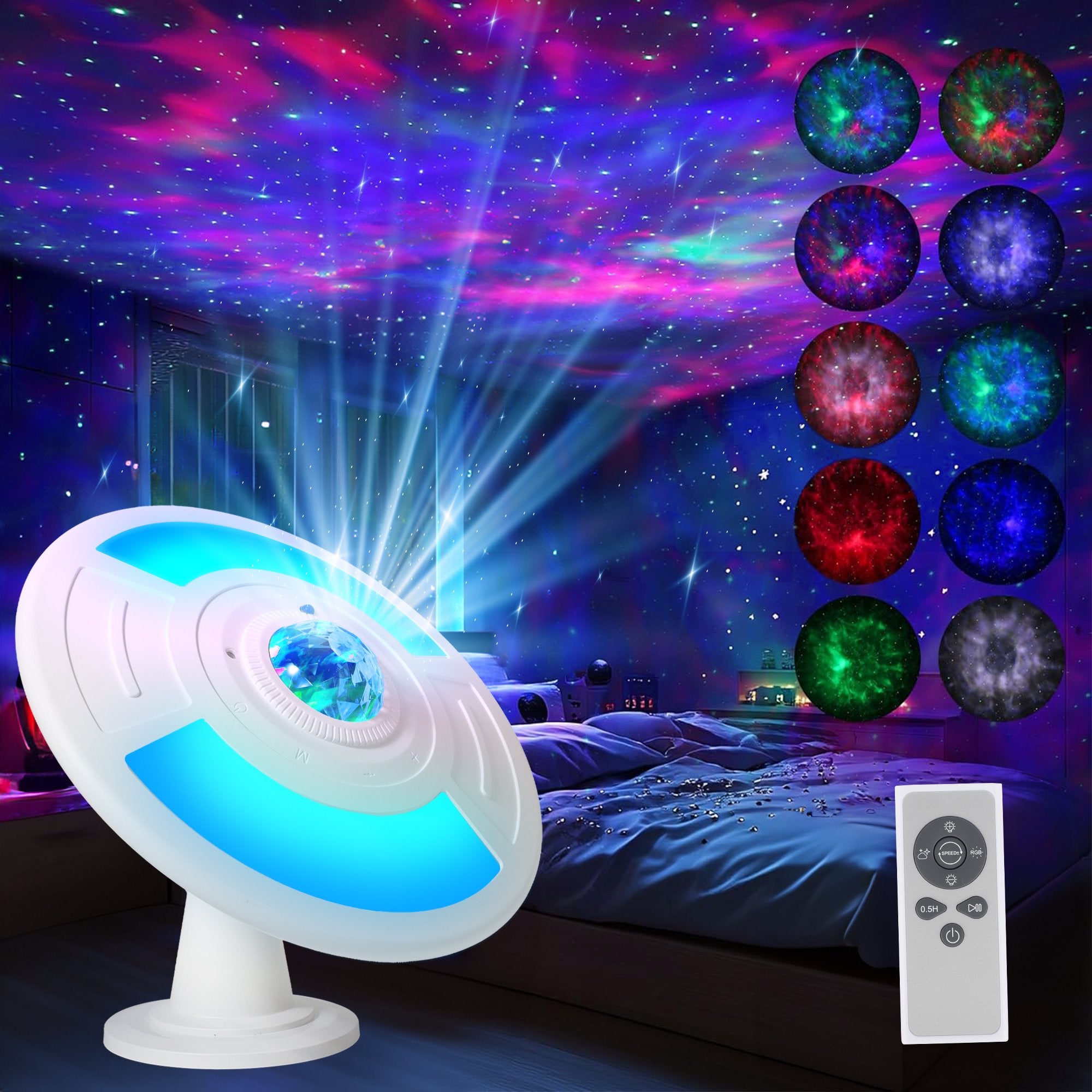 Morfone Galaxy Projector, UFO Star Projector, Starry Nebula Galaxy Night Light with Timer and Remote, Night Light Gifts for Kids, Adults, Birthdays,Christmas,