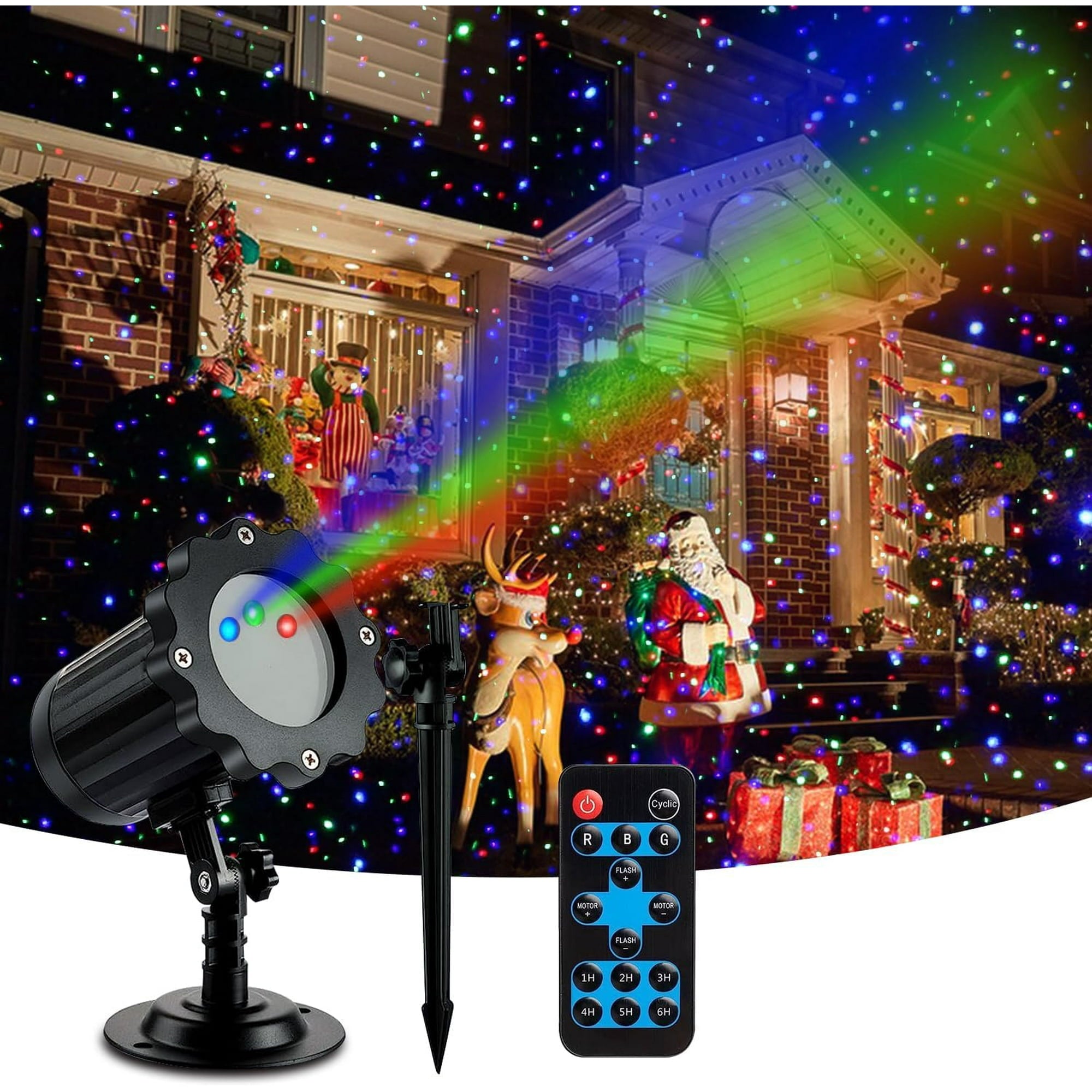 Christmas Laser Lights, Outdoor Garden Laser Lights Projector with Moving RGB Waterproof for Christmas Holiday