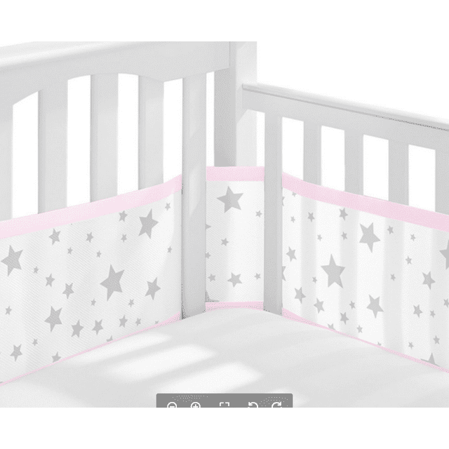 Breathable Mesh Liner For Cot Beds 2 PCS baby Crib surrounds Breathable Cot surrounds, Cot surrounds for Cot Bed, Baby Crib Encloses Anti Airflow 3D Mesh Lining