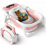 Morfone Collapsible Baby Bathtub, Baby Bath Tub with Soft Cushion & Thermometer