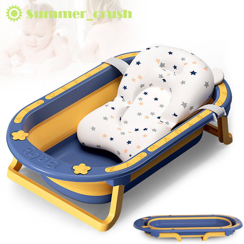 Morfone Collapsible Baby Bathtub, Baby Bath Tub with Soft Cushion & Thermometer