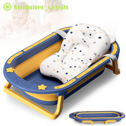 Morfone Collapsible Baby Bathtub, Baby Bath Tub with Soft Cushion & Thermometer