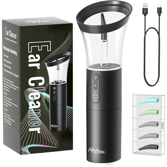 Morfone Ear Wax Removal, Intelligent Ear Cleaning Kit, Ear Cleaner with 4 Pressure Modes, IPX6 Waterproof, Safe Ear Irrigation Flushing System for Earwax Buildup