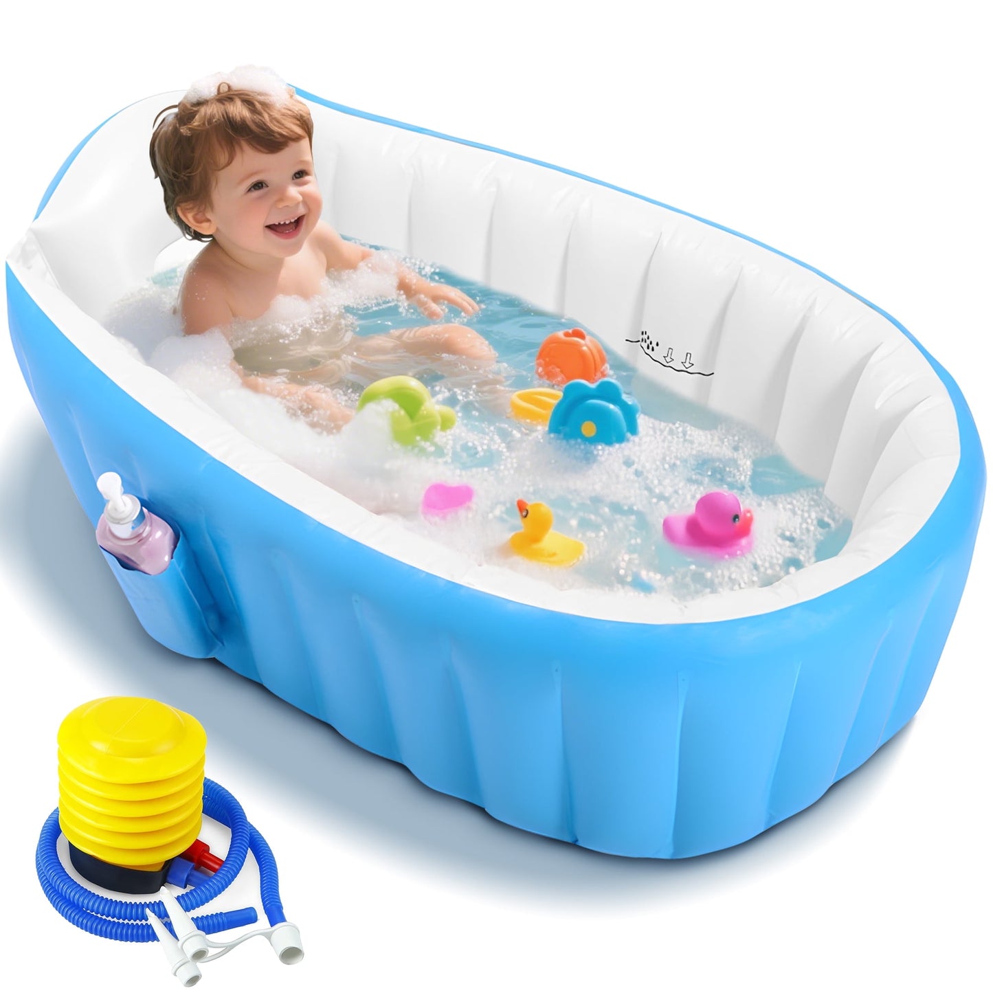 Inflatable Baby Bathtub for Newborn to Toddler, Portable Travel Infant Baby Bath Tub, Collapsible Baby Tub