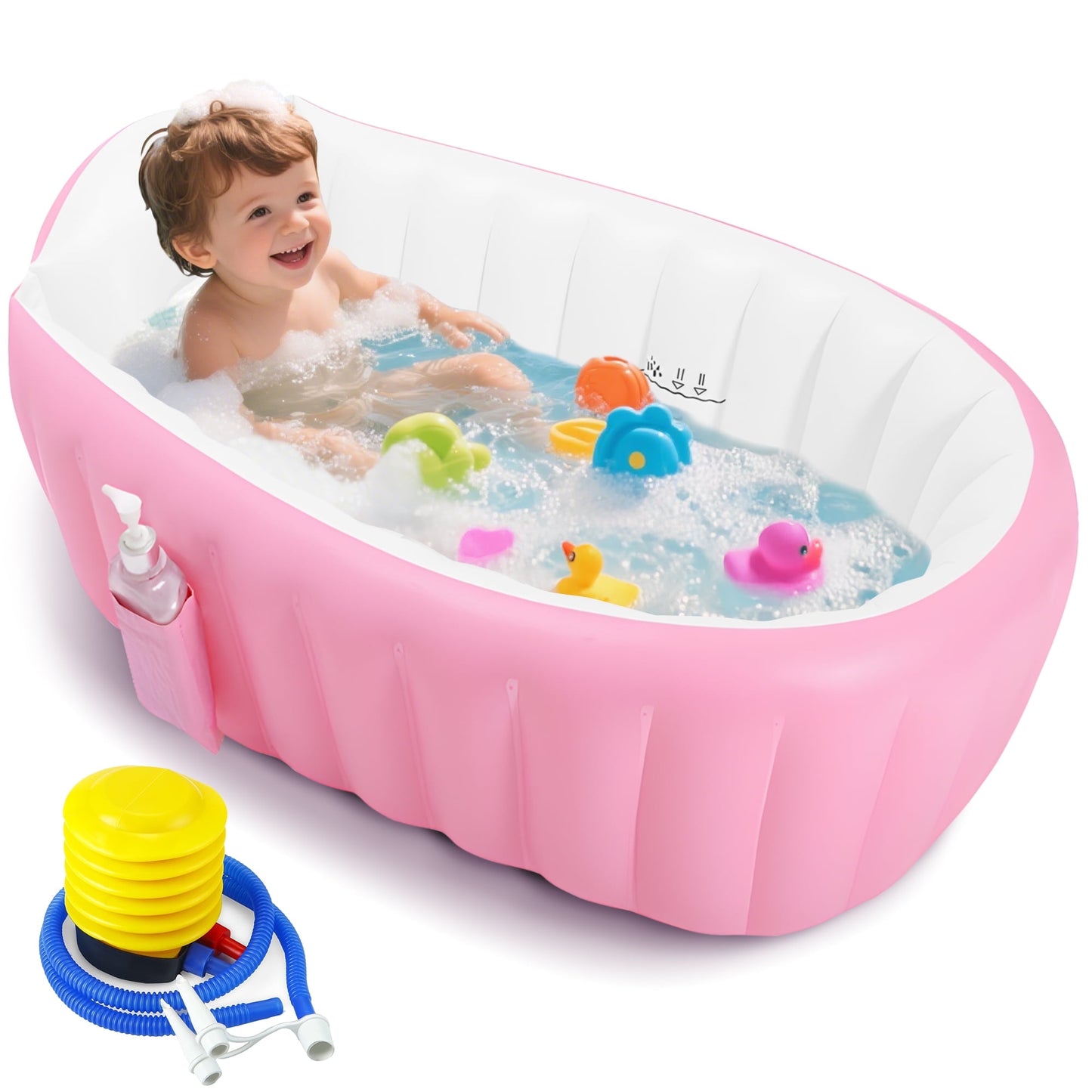Inflatable Baby Bathtub for Newborn to Toddler, Portable Travel Infant Baby Bath Tub, Collapsible Baby Tub