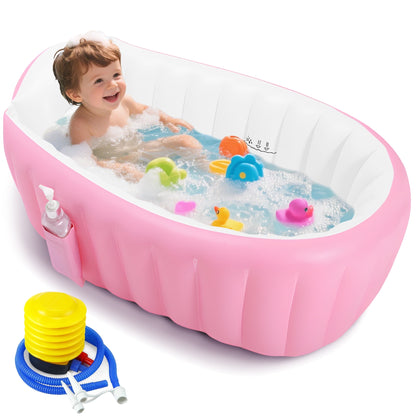 Inflatable Baby Bathtub for Newborn to Toddler, Portable Travel Infant Baby Bath Tub, Collapsible Baby Tub