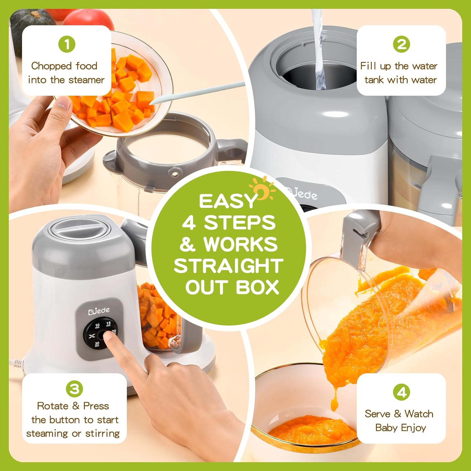 Morfone Baby Food Maker Operation Steps