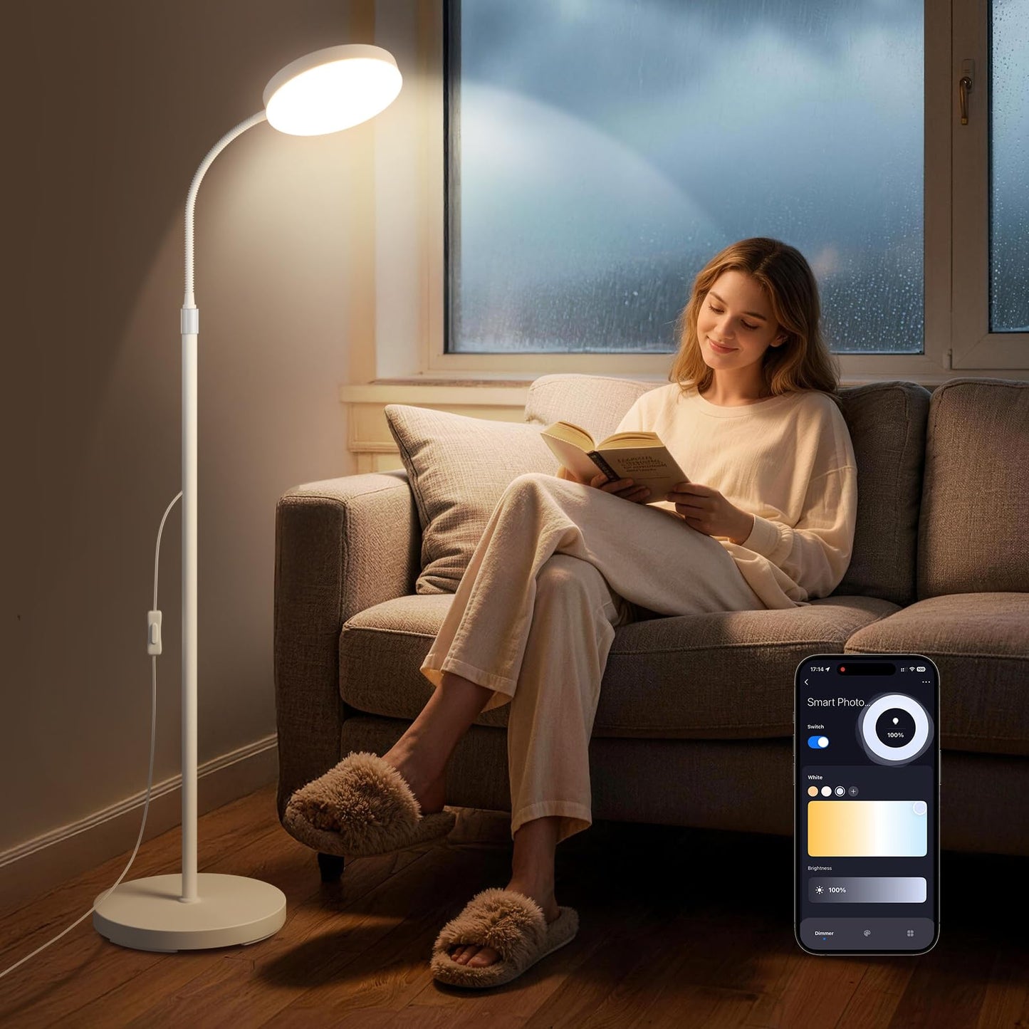 Morfone Light Lamp, 10000 Lux Sun Light Lamp with App Control