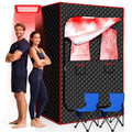 2-Person Portable Infrared Steam Sauna with 660nm Red Light & 2 Steamers