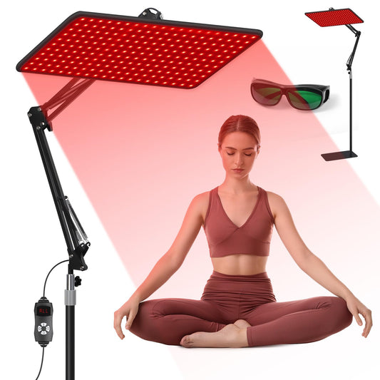 Red light Therapy Lamp Device with Large Panel and Stable Stand at Home