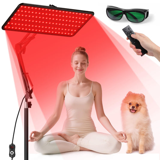 Red Light Therapy Lamp with Remote for Face and Body