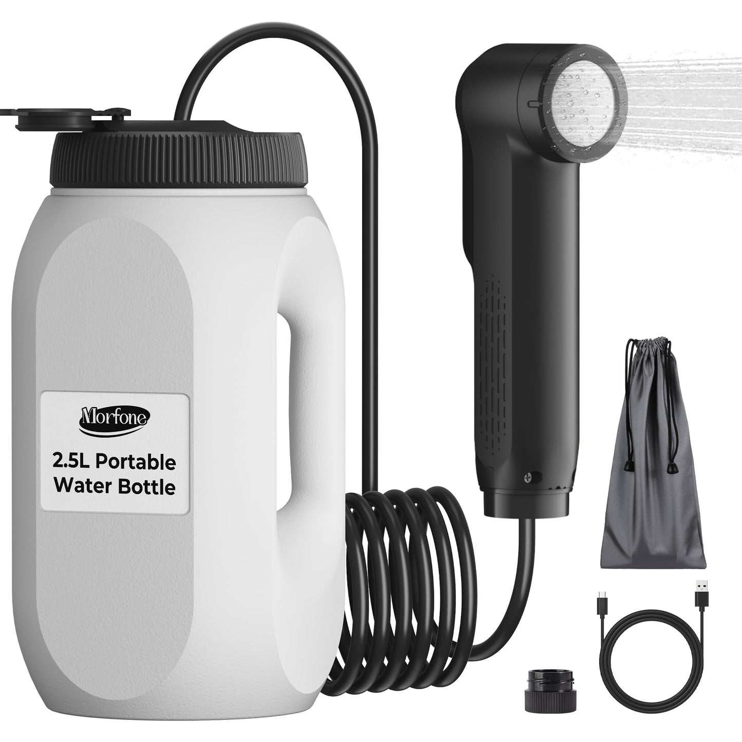 Portable Bidet for Travel Electric Handheld Sprayer 2.5L Large Tank