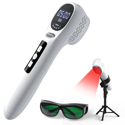 Handheld Red & Near-Infrared Light Therapy Wand with Stand & Glasses