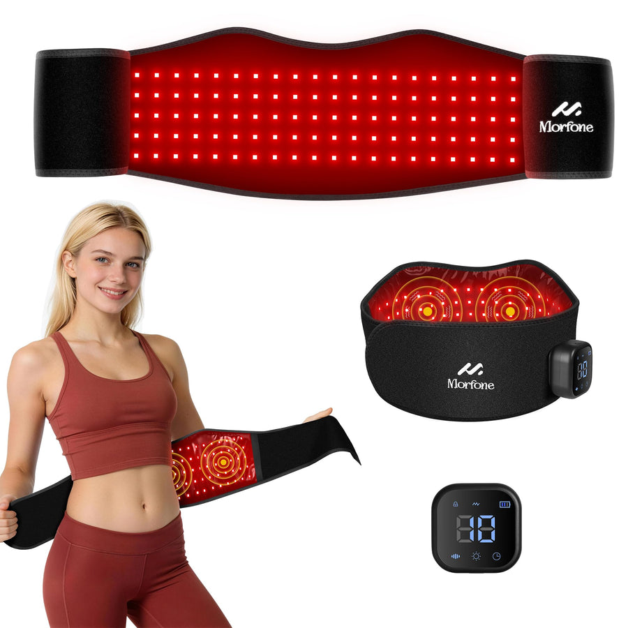 Cordless Red Light Therapy Belt -- Heating Massage Pad for Pain Relief