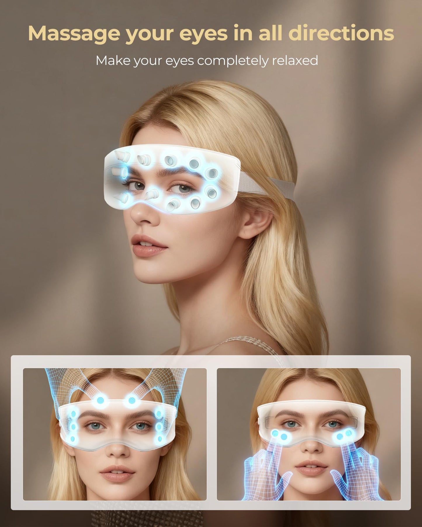 Eye Massager with Heat & Cooling for Migraines & Dry Eyes