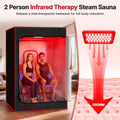 2-Person Portable Infrared Steam Sauna with 660nm Red Light & 2 Steamers