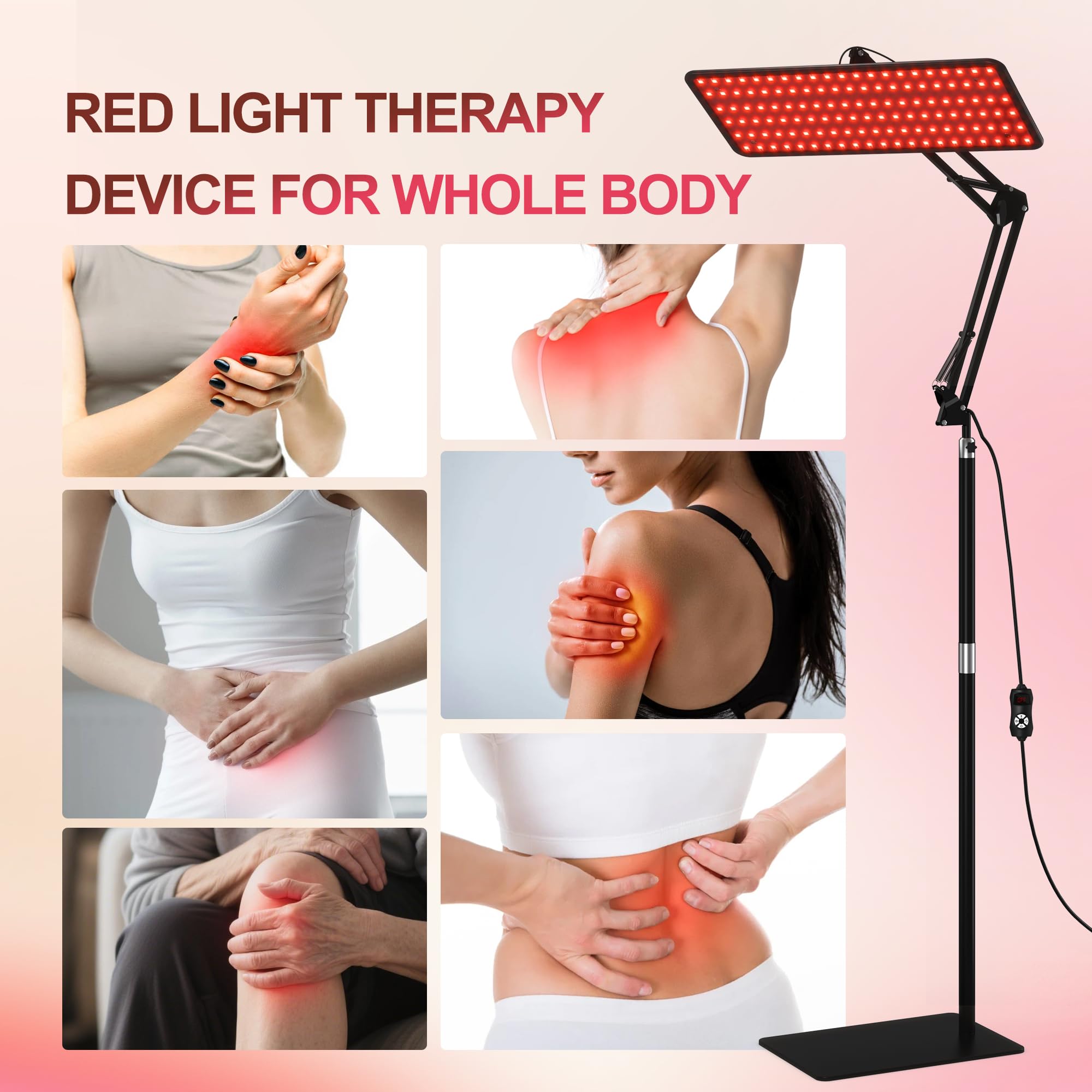 Red Light Therapy Panel for Acne & Inflammation – Wireless Magnetic Remote