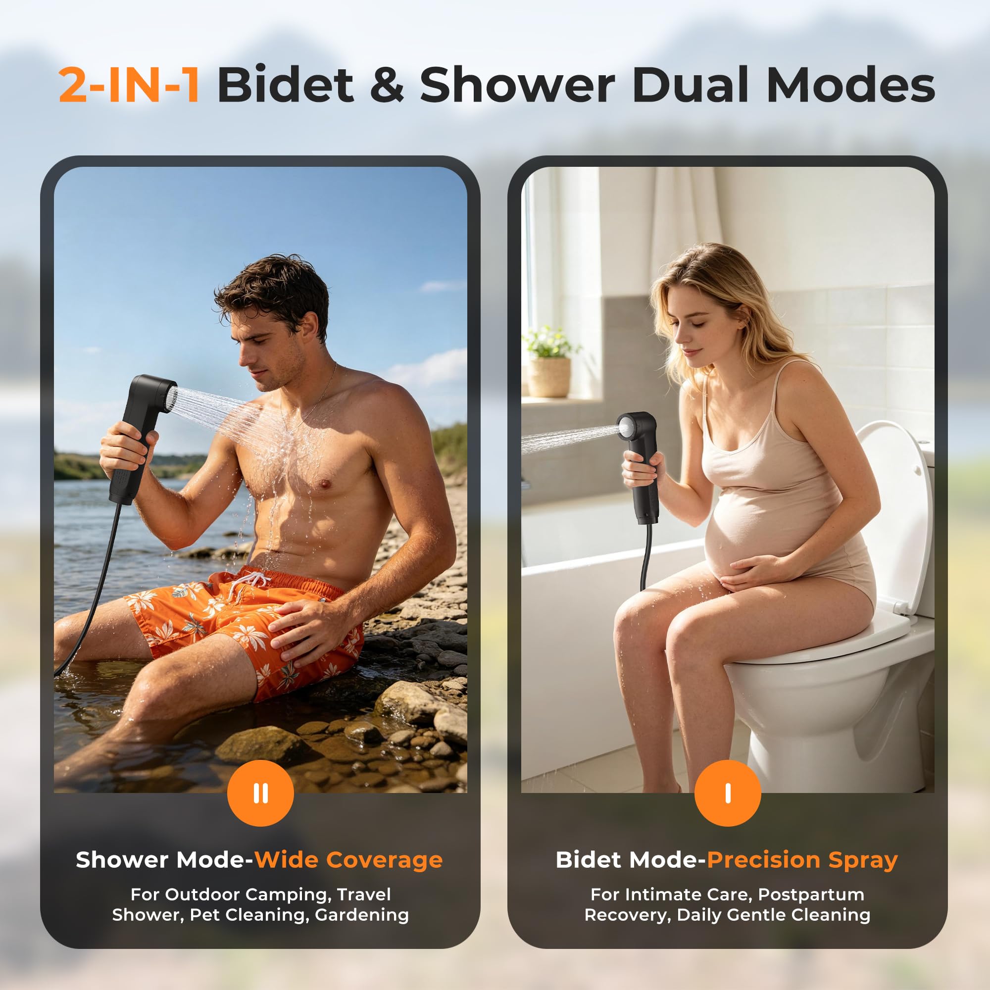 Portable Bidet for Travel Electric Handheld Sprayer 2.5L Large Tank