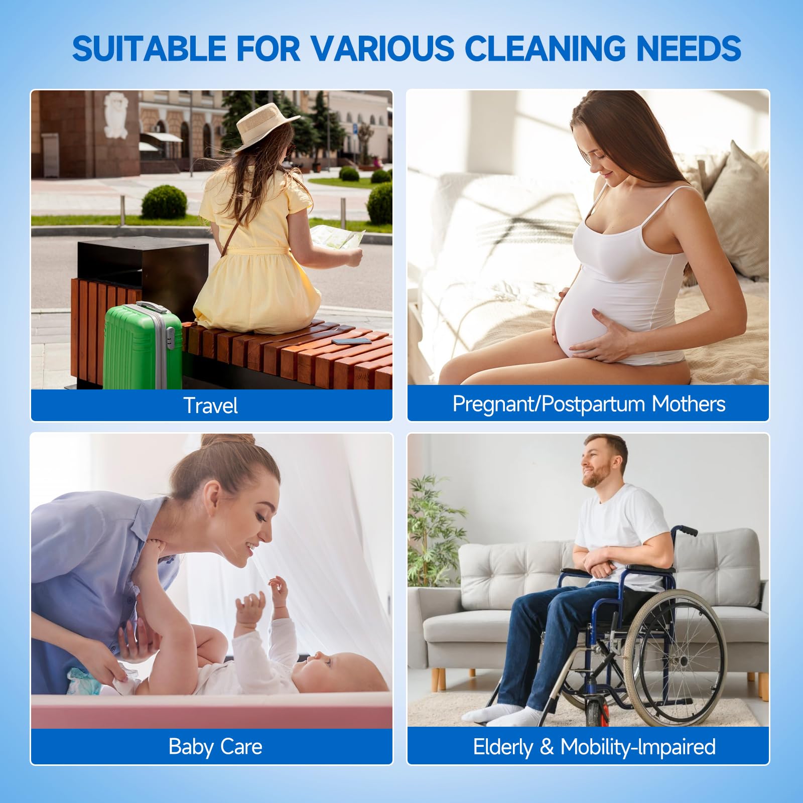 Portable Bidet for Travel | Electric High-Pressure Dual Spray,USB-C Rechargeable, Waterproof