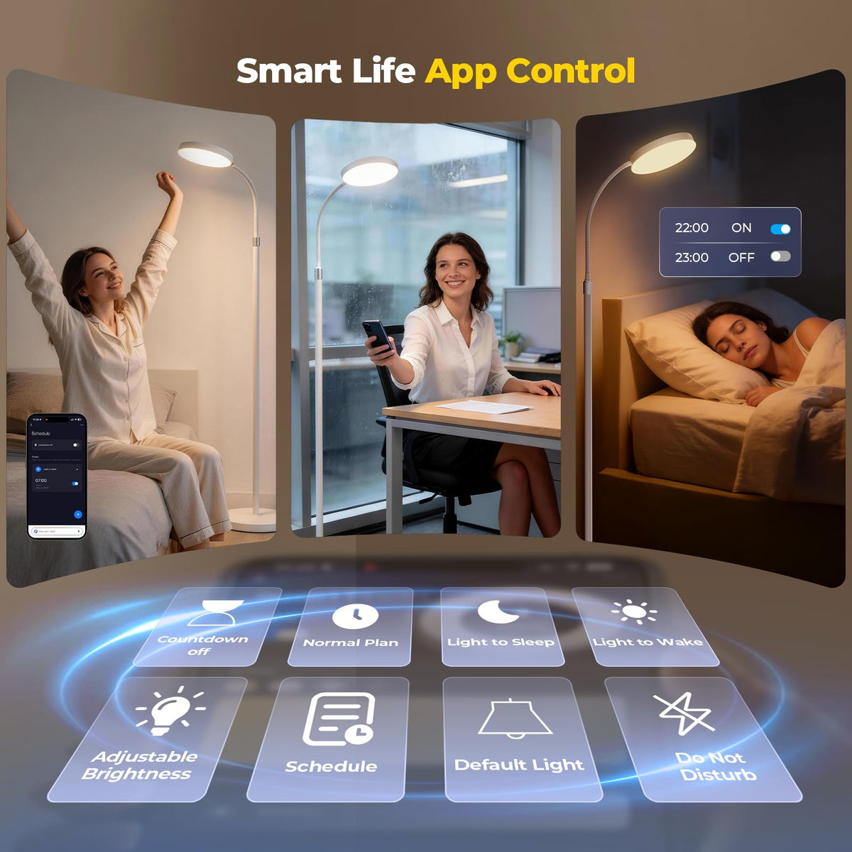 Morfone Light Lamp, 10000 Lux Sun Light Lamp with App Control