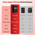 2-Person Portable Infrared Steam Sauna with 660nm Red Light & 2 Steamers