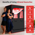 2-Person Portable Infrared Steam Sauna with 660nm Red Light & 2 Steamers